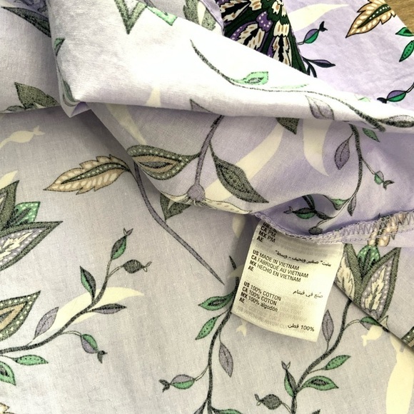 CHARTER CLUB Lavender Fields Floral Long Sleeve Belted Button Down Shirt Dress - Picture 4 of 8